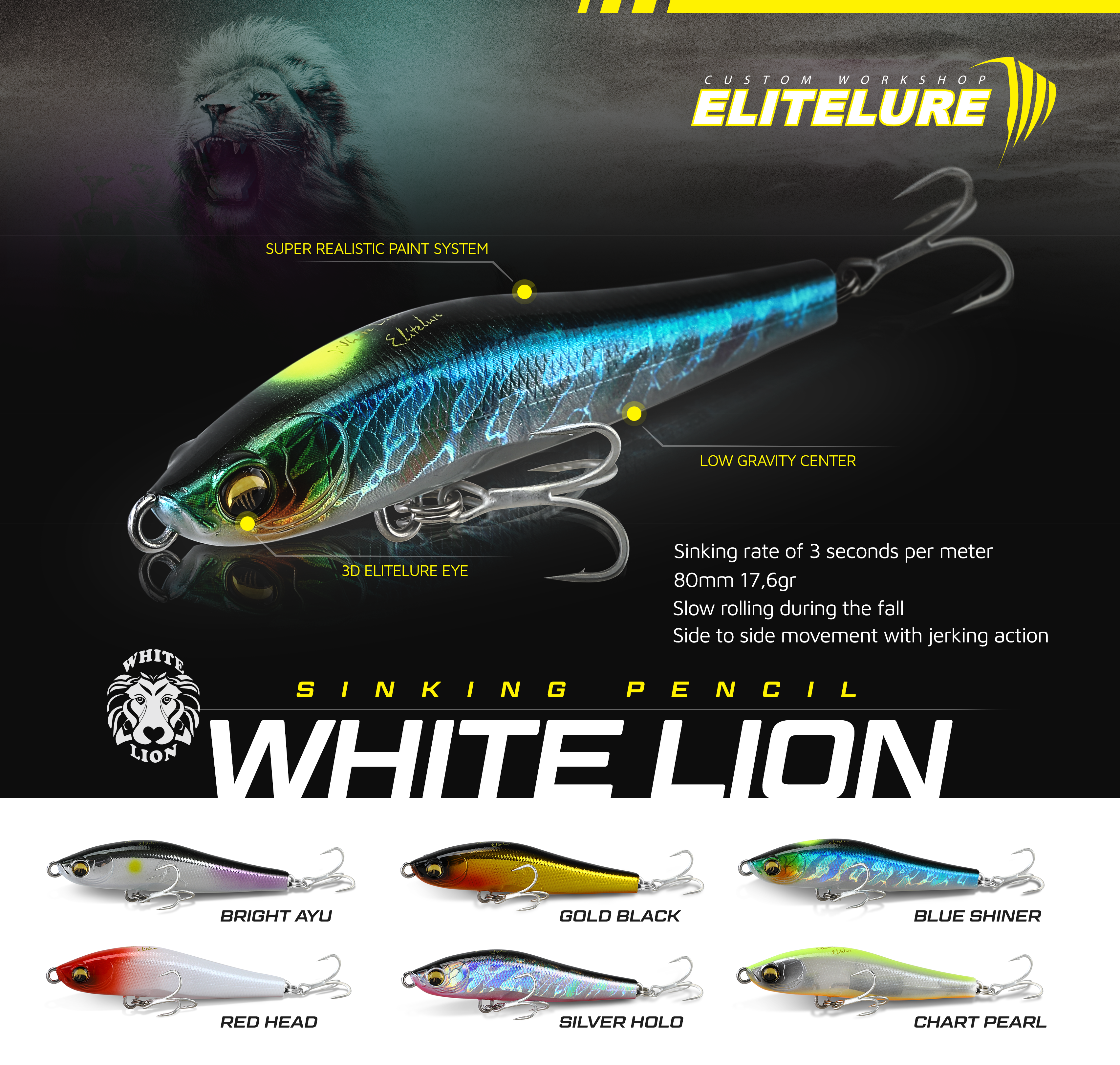 Elitelure white lion pencil bait