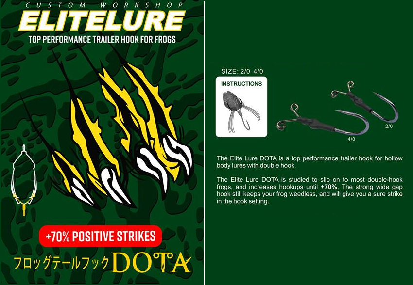 Elite Lure Dota Frog Triler Hook